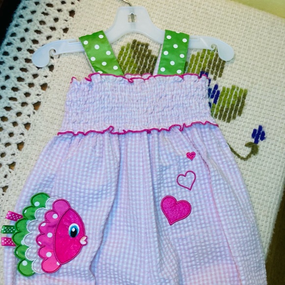 Vintage Pink and White Gingham Embroidered Romper - Picture 15 of 16